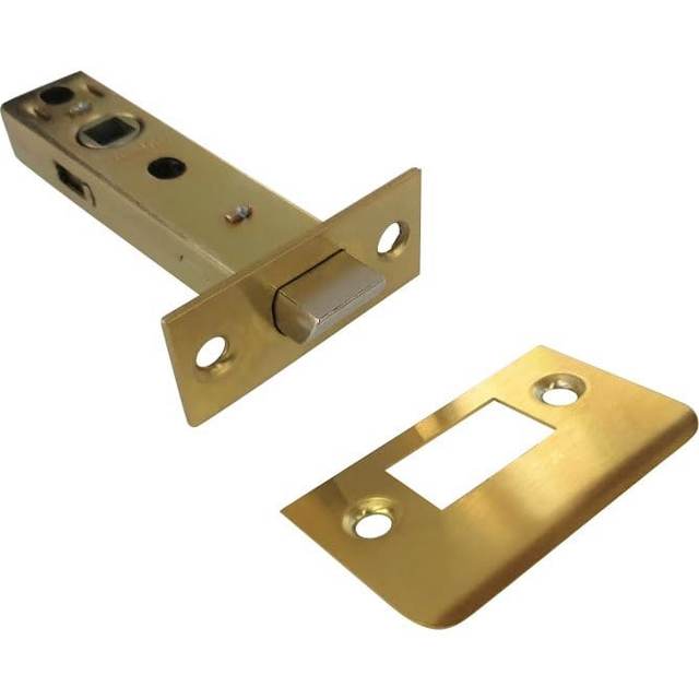 Brushed Brass Door Handle PASSAGE I Mucheln EDGE Series - HardwareBox
