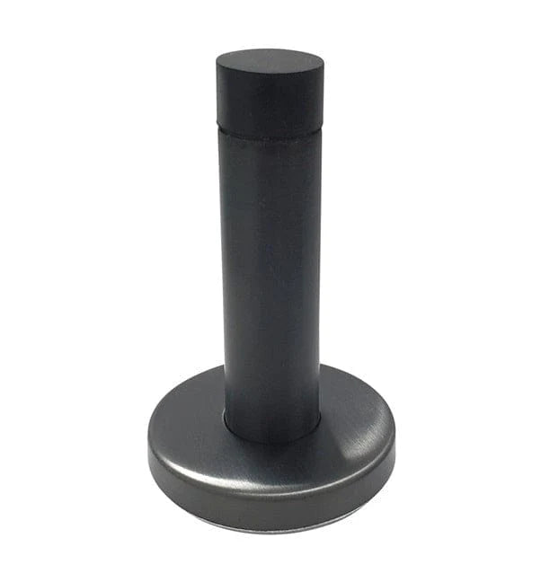 Round Gunmetal Grey Rubber Door Stop - Front View | Mucheln Door Hardware