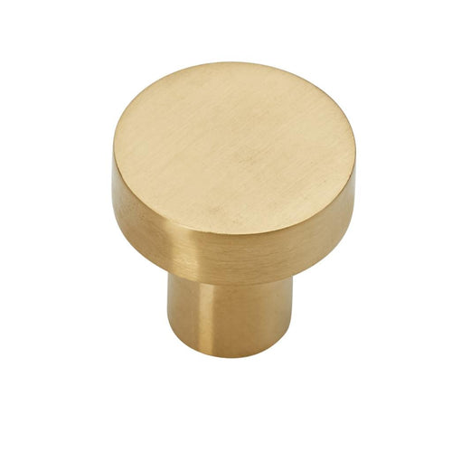 brass 25mm cupboard knob mushroom