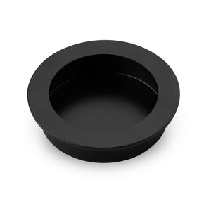 Matte Black FLUSH PULL Round Handle 70mm Open Design