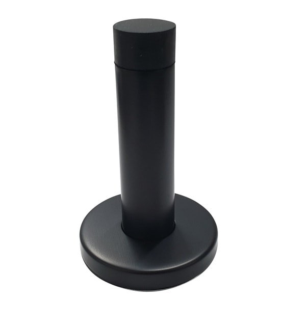 Round Black Rubber Door Stop - Front View | Mucheln Door Hardware