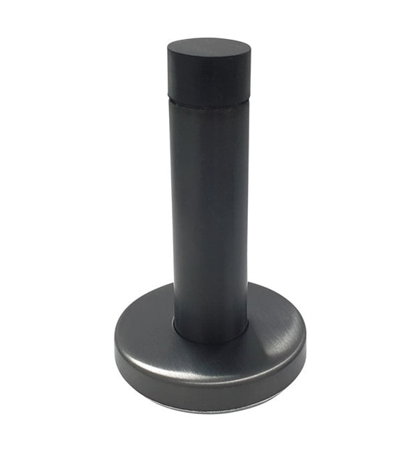 Round Gunmetal Grey Rubber Door Stop