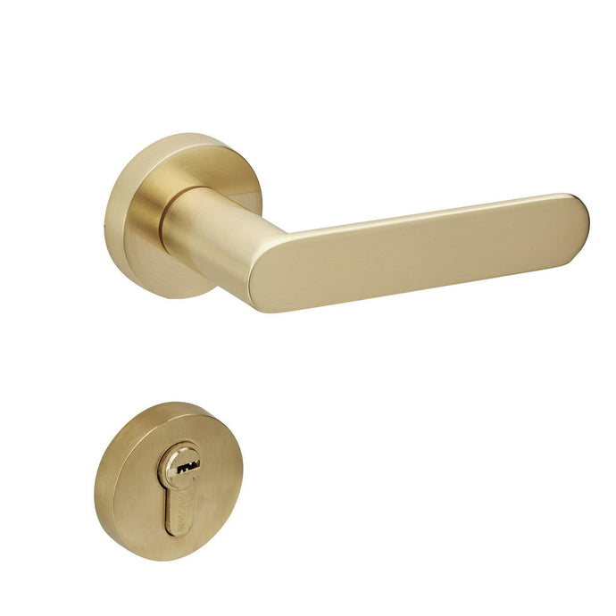 Brushed Brass Door Handle ENTRANCE- Mucheln BERKLEY Series