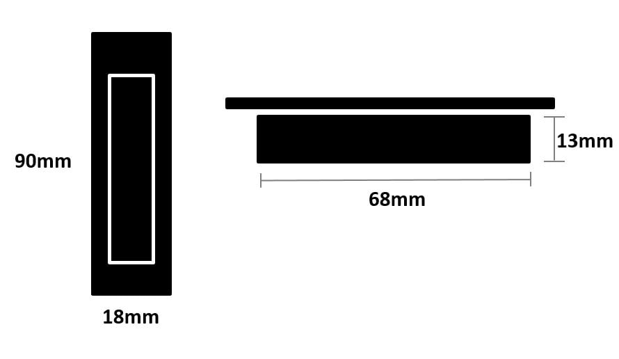 90mm flush door handle concealed dimensions