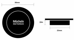 Satin Nickel FLUSH PULL Round Handle 30mm Open Design