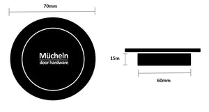 Satin Nickel FLUSH PULL Round Handle 70mm
