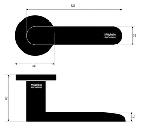 Matte Black Door Handle PASSAGE - Mucheln BERKLEY Series