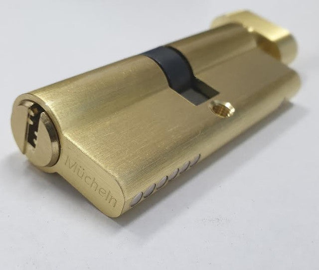 Brushed Brass Cylinder | Mucheln Door Hardware