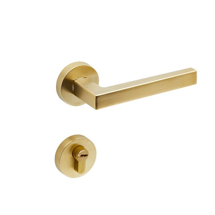 BRUSHED BRASS Door Handle ENTRANCE I Mucheln Series II - Front View