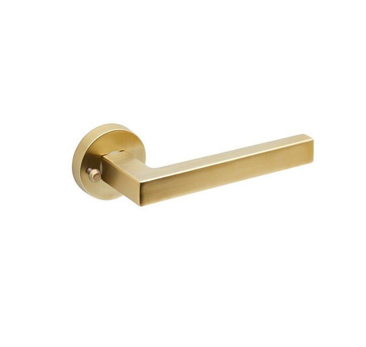 BRUSHED BRASS Door Handle PRIVACY I Mucheln Series II - Front View