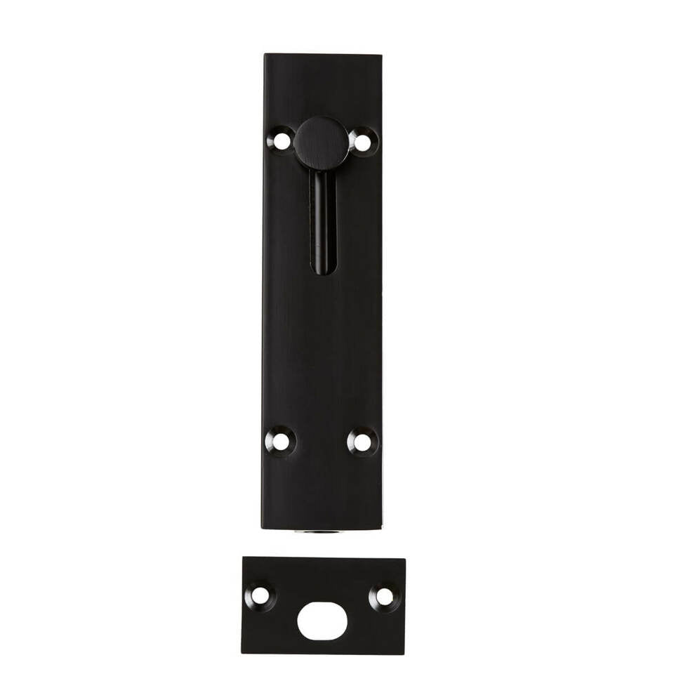 Black Flush Door Bolt 128mm | Mucheln Door Hardware
