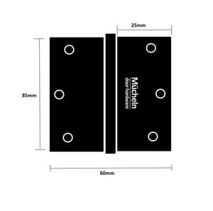 Matte Black Door Hinge 85 x 60mm (2 Hinges) LOOSE PIN